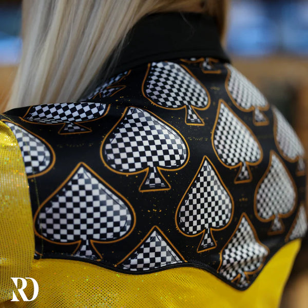 GOLD SPADE SPARKLE PERFORMANCE RODEO SHIRT