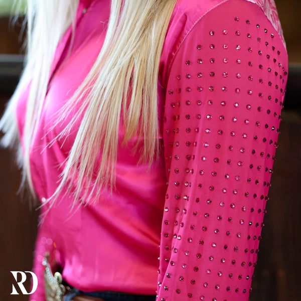 MOMMY'S MONEY MESH SLEEVE PERFORMANCE RODEO SHIRT