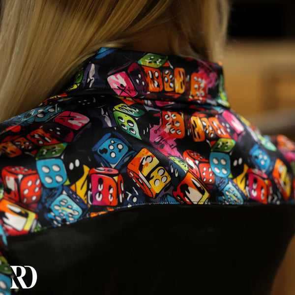 DICE ROLL SATIN PERFORMANCE RODEO SHIRT