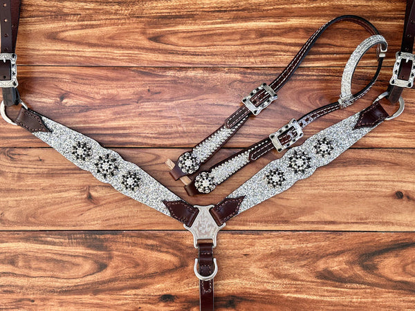 Silver Chunky Glitter with Round Conchos