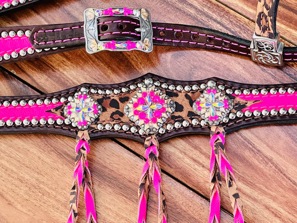 Stunning Bright Pink w/Cheetah & Fringe