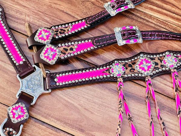 Stunning Bright Pink w/Cheetah & Fringe