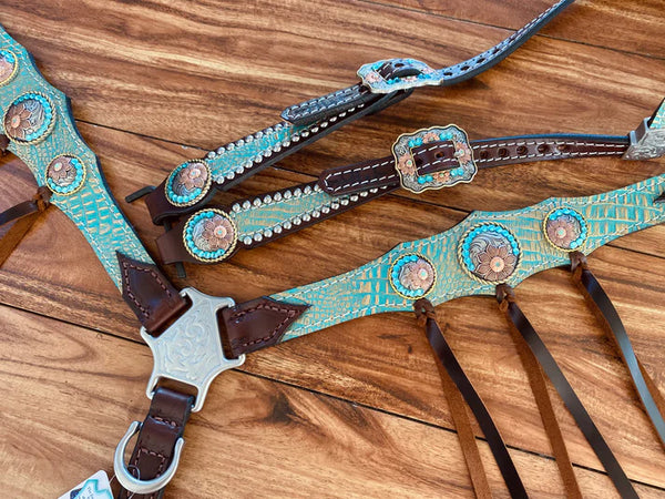 Rockin Wilson Single Layer Copper Frosted Turquoise Gator