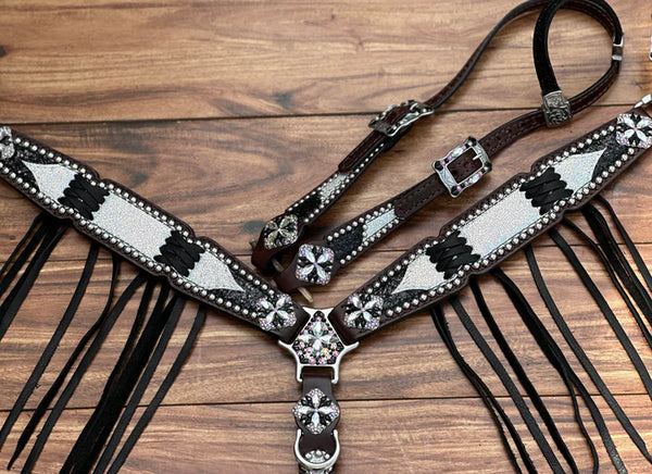 Rockn' Wilson's Ice Over Black Chunky Glitter & Cross Stitch Fringe