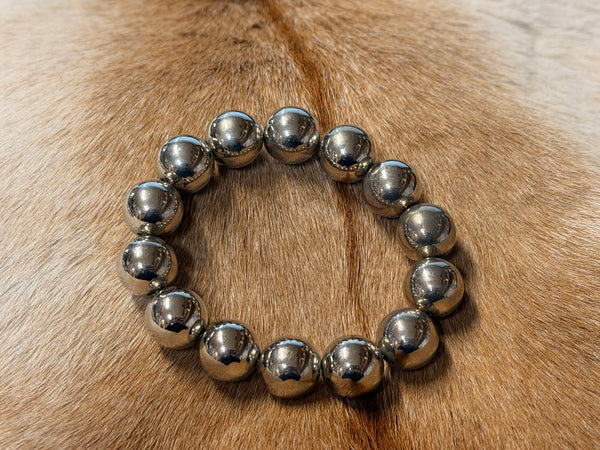 Silver Bead Stretch Bracelet