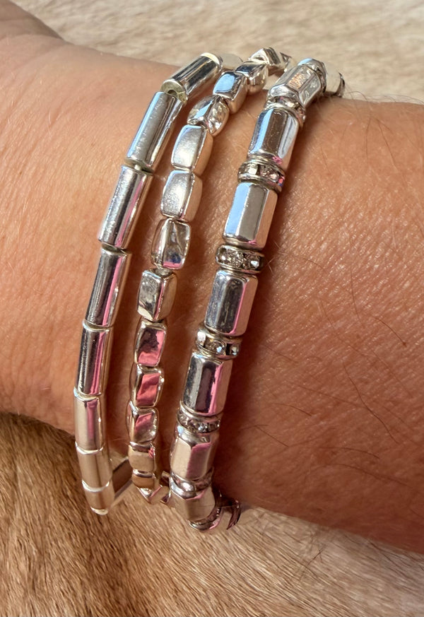 Western Silver Stack Bracelets (set of 3)