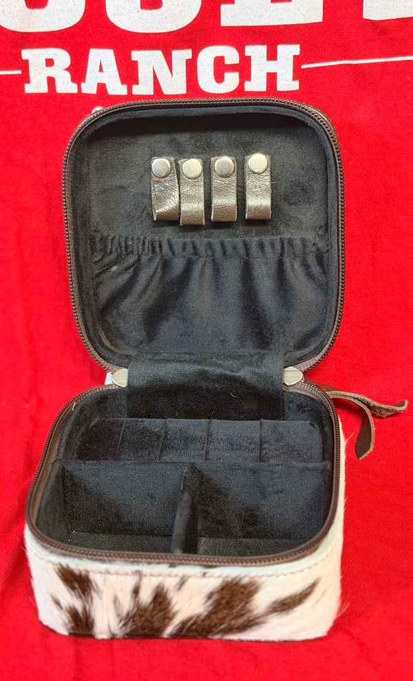 Mini Travel Jewelry Case - Tooled Leather