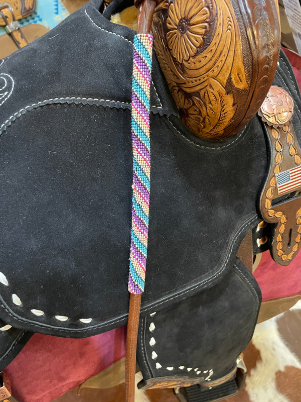 Circle Y Leather/ Beaded Over Under