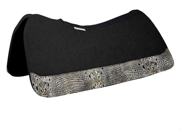 5 Star 7/8" Flex Fit 30x28 Black Saddle Pad with Designer Wear Leathers