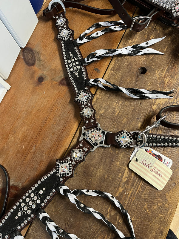 Rockin Wilson Black Cheetah with Black/White tassels
