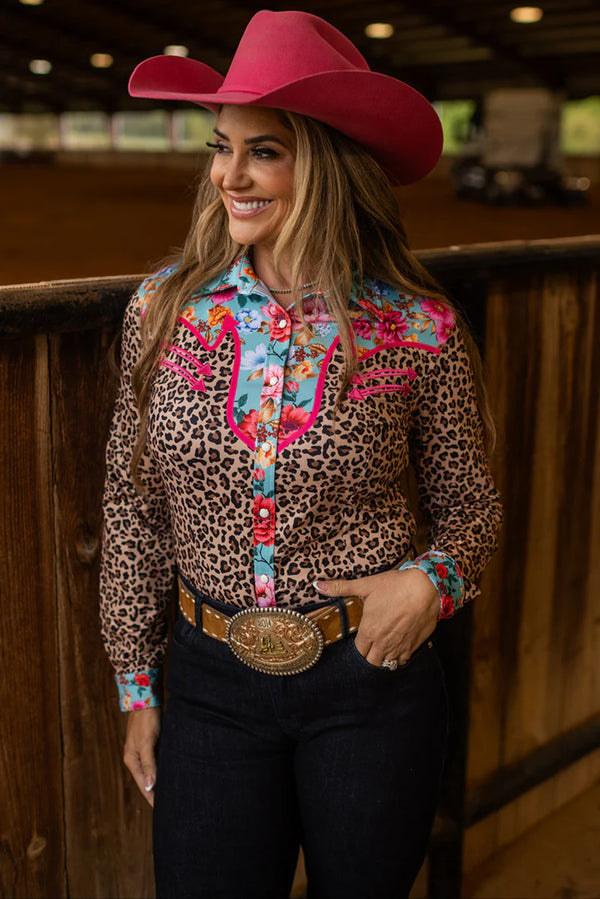 LEOPARD & BLOOM RODEO SHIRT by RANCH DRESSN