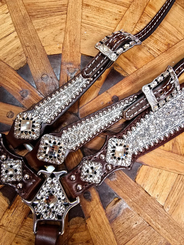 Rockin Wilson Chunky Silver with Diamond Conchos Tack Set