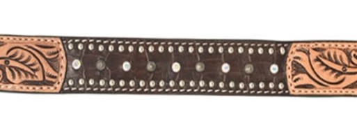 RAFTER T DOG COLLAR  BROWN GATOR PRINT