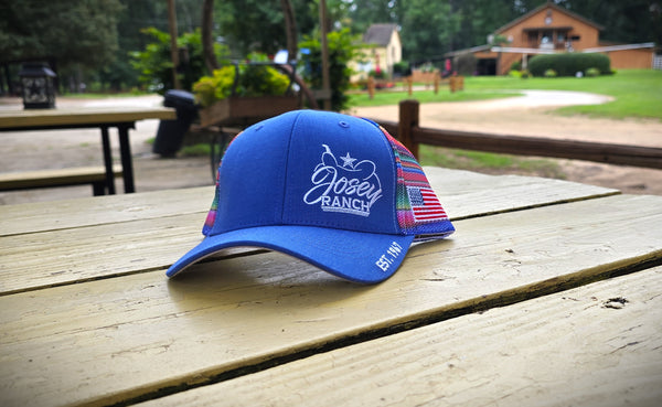 Josey Ranch Custom Cap Structured Blue w/ Serape Mesh