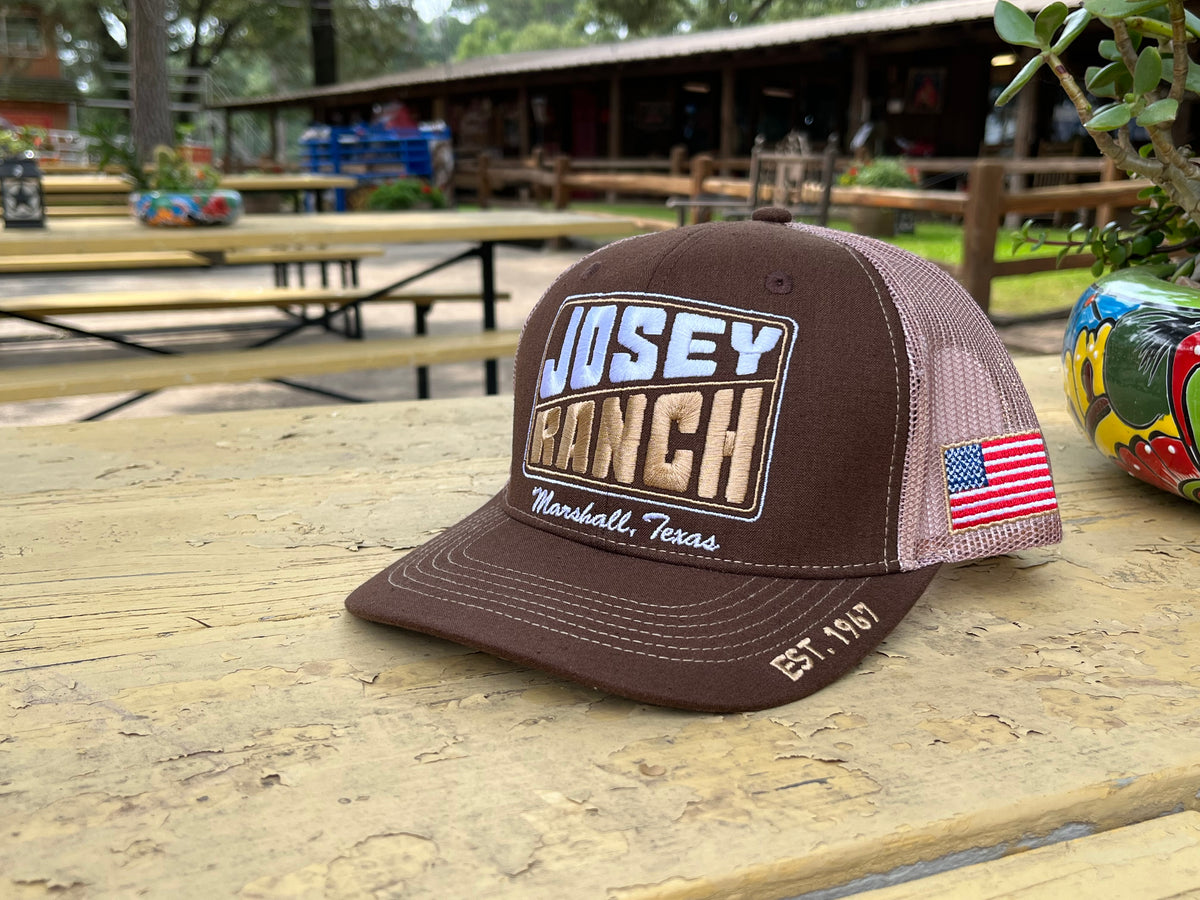 Josey Ranch Custom Cap Brown w/Josey Ranch Embroidered – Josey Western ...