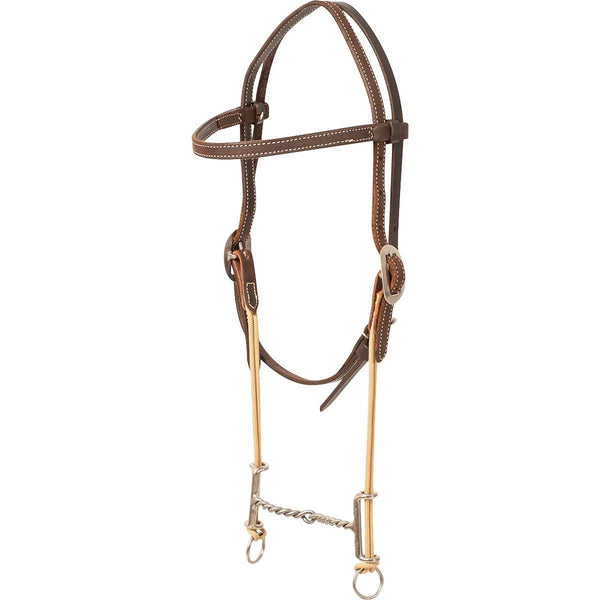 Classic Equine Loomis Browband with Draw Gag Bit