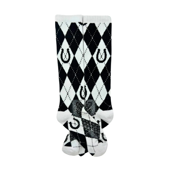 Lucky Argyle Blk/White Performance Boot Socks