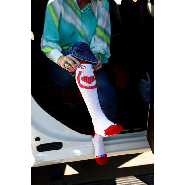 Lucky Hearted Love Performance Boot Socks