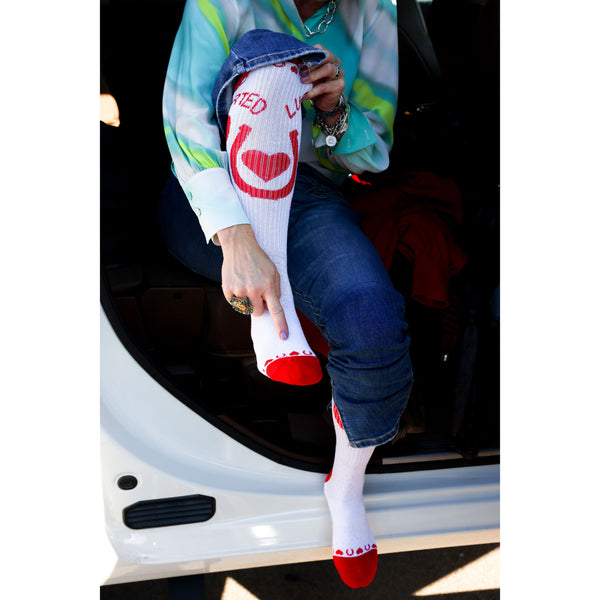Lucky Hearted Love Performance Boot Socks