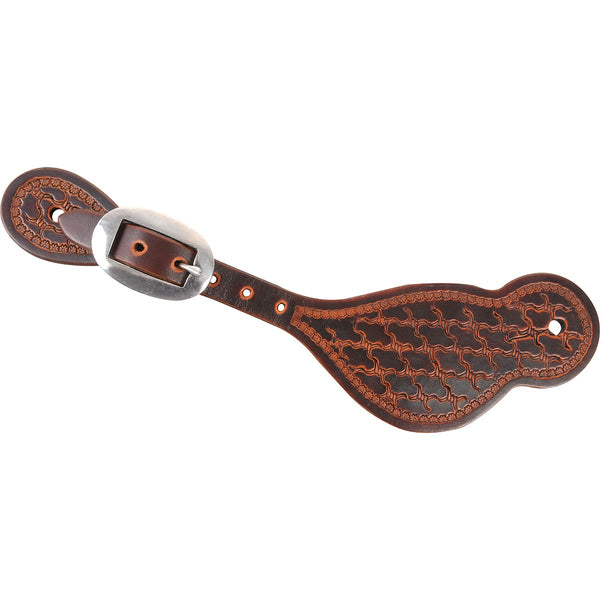Martin Tombstone Weathered Antique Spur straps with Twisted Wire Tooling