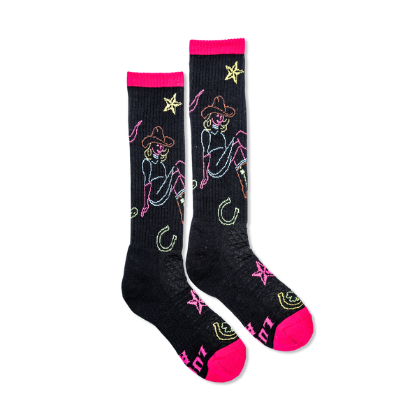 Neon Cowgirl Black Performance Socks
