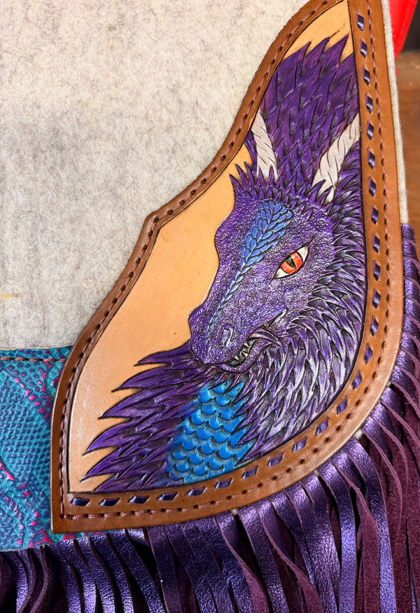 5 Star 30x28 3/4" "Barrel Racer" Natural Contoured Dragon Riders- Purple
