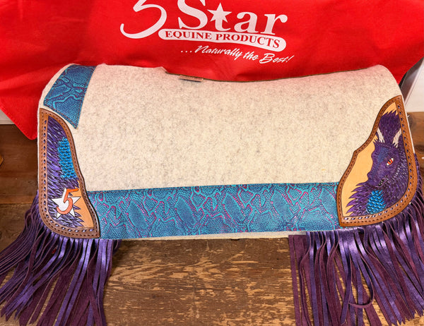 5 Star 30x28 3/4" "Barrel Racer" Natural Contoured Dragon Riders- Purple