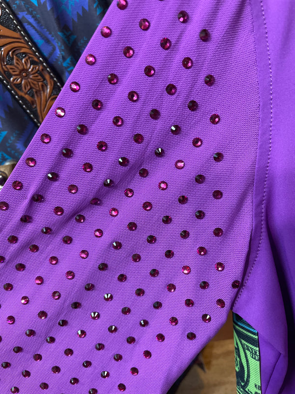 Ranch Dress'n  *YOUTH* PURPLE MESH SLEEVE PERFORMANCE RODEO SHIRT