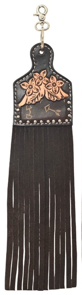 Rafter T Saddle/Purse Charms- Cow Tags with Fringe