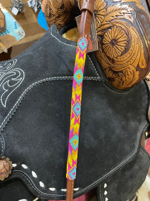 Circle Y Leather/ Beaded Over Under