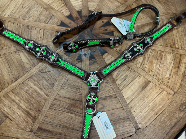 Green Black with Buckstitch