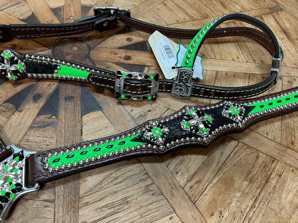 Green Black with Buckstitch