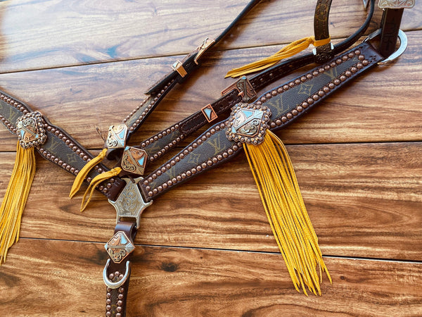 Rockin Wilson Louis Vitton with Mustard Fringe Tack Set