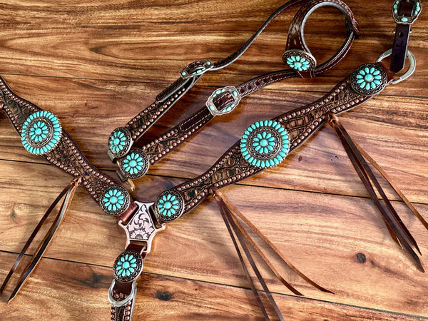 Rockn' Wilson's Copper Frosted Brown Gator w/ Turquoise