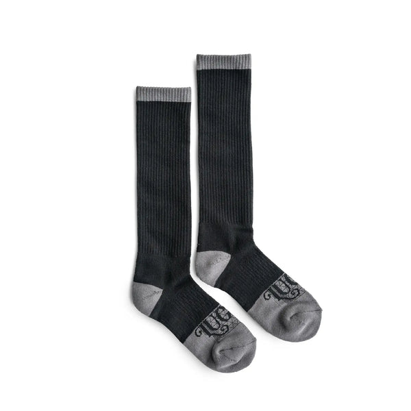 The Cowboy Black/ Gray Performance Boot Socks