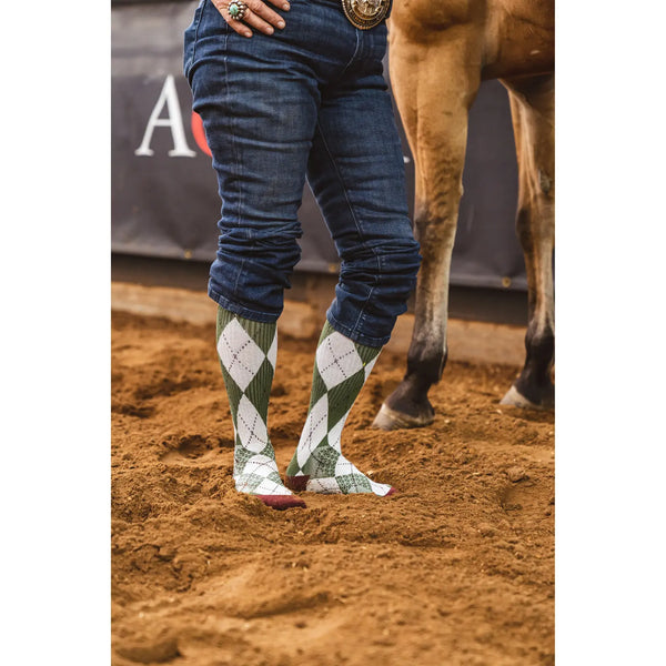 The Lucky 3 Pack | Retro Argyle Maverick Performance Boot Socks