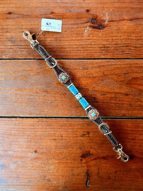 Circle Y Turquoise Rawhide Wrapped Wither Strap
